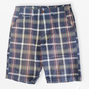 American Eagle Men’s LongBoard plaid Checkered Shorts - Navy, Red, Yellow 31